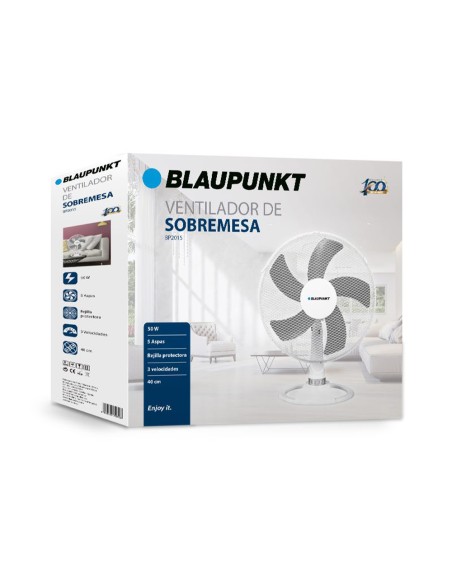 Ventilador blaupunkt sobremesa 5 aspas 3 velocidades 40cm 50 w