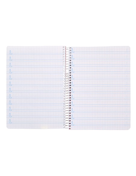 Cuaderno espiral liderpapel din a5 pautaguia tapa plastico 80h 90gr cuadro pautado 3mm color naranja