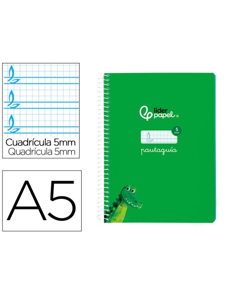 Cuaderno espiral liderpapel di n a5 pautaguia...