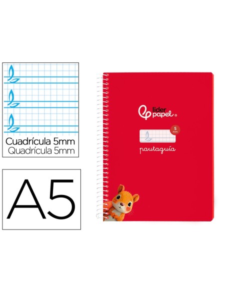 Cuaderno espiral liderpapel di n a5 pautaguia...