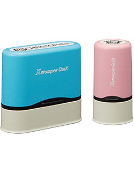 Sello x stamper quix nombre personalizable color azul 9,5x46 mm qn41
