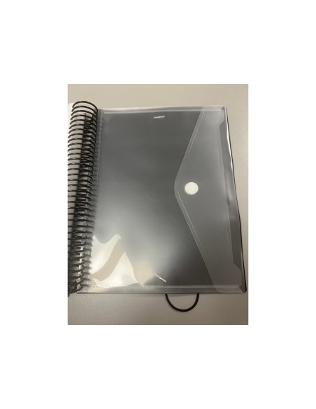 Carpeta pardo escaparate con espiral 80 fundas folio personalizable color negro