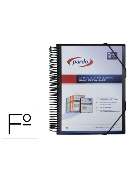 Carpeta pardo escaparate con espiral 80 fundas...