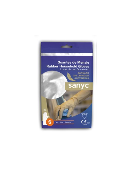 Guantes de latex satinados con relieve anti deslizante sin polvo par talla pequeña