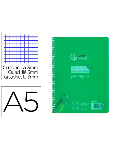 Cuaderno espiral liderpapel din a5 pautaguia...