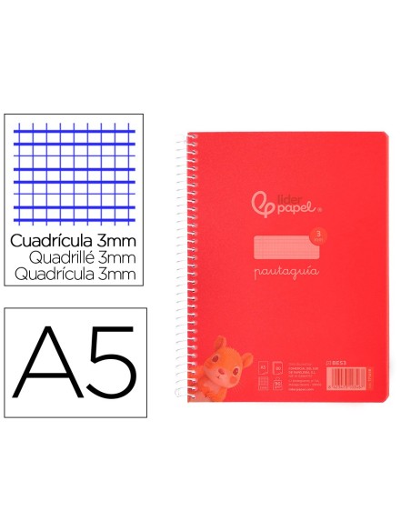Cuaderno espiral liderpapel din a5 pautaguia...