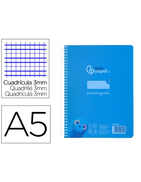 Cuaderno espiral liderpapel din a5 pautaguia...