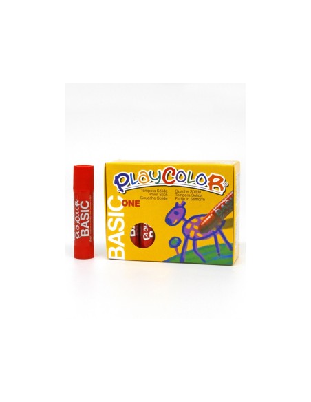 Tempera solida playcolor basic one 10 gr rojo...