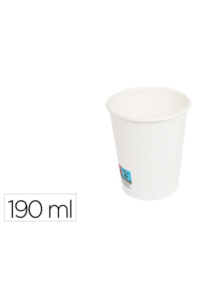 Vaso de papel blanco bunzl reciclable pefc 190...