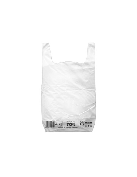 Bolsa camiseta reciclada 70% blanca 30x40 cm...
