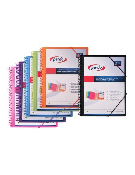 Carpeta pardo escaparate con espiral 40 fundas...