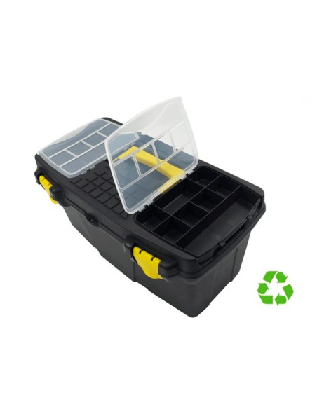 Caja de herramientas archivo 2000 con bandeja organizadora y compartimentos varios polipropileno reciclado 100%