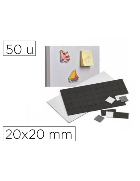 Iman faibo adhesivo 20x20 mm lamina con 50...