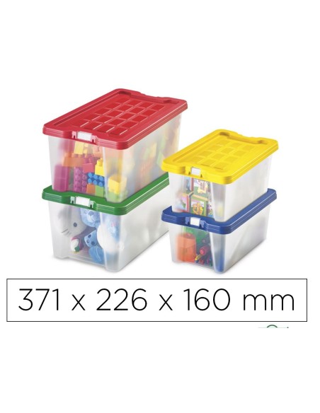 Caja multiusos faibo transparente con asas y...