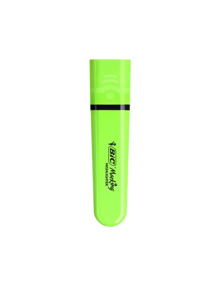 Rotulador bic flat fluorescente verde neon caja...