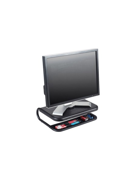 Soporte q-connect para portatil y monitor de pc con bandeja organizadora color negro