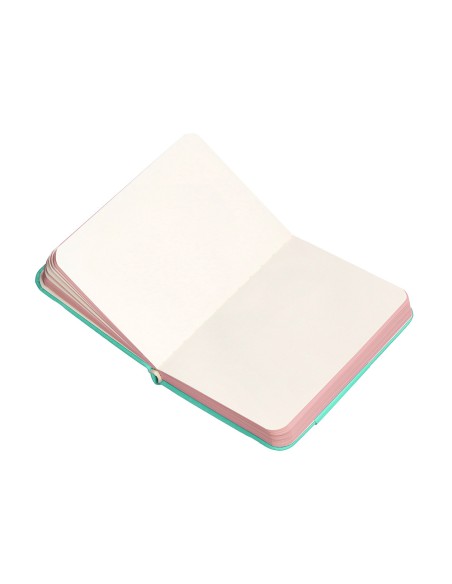 Cuaderno con gomilla antartik notes tapa dura a7 hojas lisas rosa y turquesa 80 hojas 80 gr fsc
