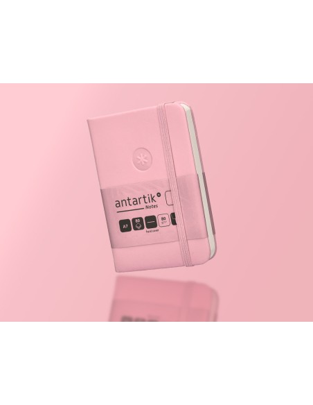 Cuaderno con gomilla antartik notes tapa dura a7 hojas lisas rosa pastel 80 hojas 80 gr fsc
