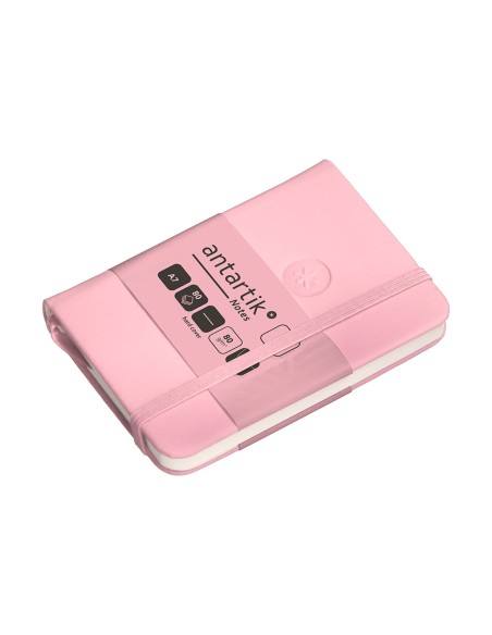 Cuaderno con gomilla antartik notes tapa dura a7 hojas lisas rosa pastel 80 hojas 80 gr fsc