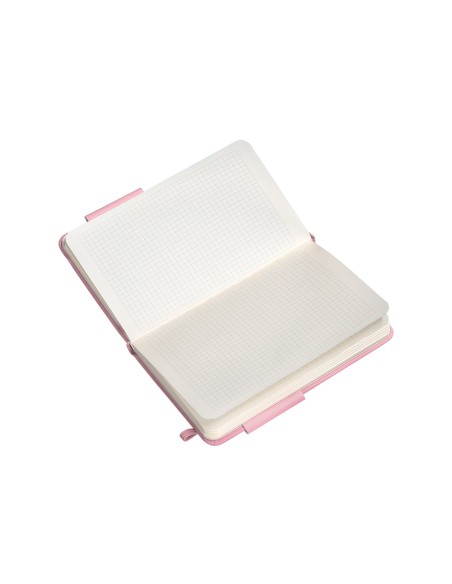 Cuaderno con gomilla antartik notes tapa dura a6 hojas cuadricula rosa pastel 100 hojas 80 gr fsc