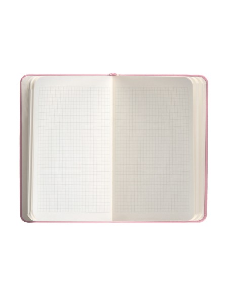 Cuaderno con gomilla antartik notes tapa dura a6 hojas cuadricula rosa pastel 100 hojas 80 gr fsc