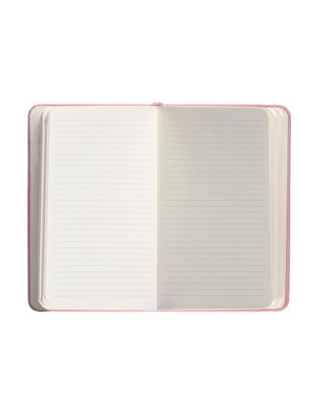 Cuaderno con gomilla antartik notes tapa dura a6 hojas rayas rosa pastel 100 hojas 80 gr fsc