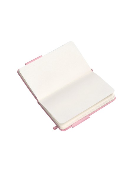 Cuaderno con gomilla antartik notes tapa dura a6 hojas lisas rosa pastel 100 hojas 80 gr fsc