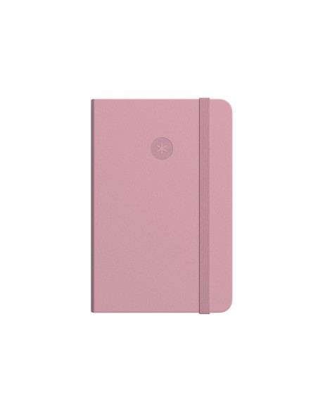 Cuaderno con gomilla antartik notes tapa dura a6 hojas lisas rosa pastel 100 hojas 80 gr fsc