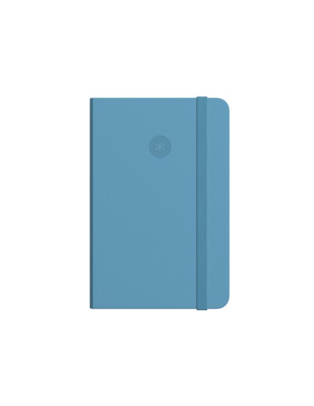 Cuaderno con gomilla antartik notes tapa dura a6 hojas rayas azul claro 100 hojas 80 gr fsc