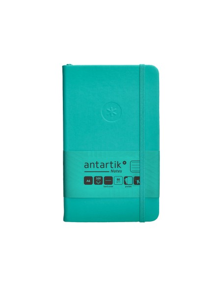 Cuaderno con gomilla antartik notes tapa dura a6 hojas rayas turquesa 100 hojas 80 gr fsc
