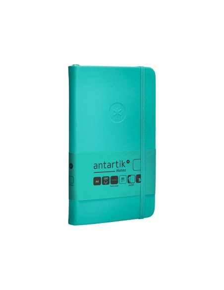 Cuaderno con gomilla antartik notes tapa dura a6 hojas lisas turquesa 100 hojas 80 gr fsc