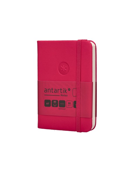 Cuaderno con gomilla antartik notes tapa dura a7 hojas lisas burdeos 80 hojas 80 gr fsc