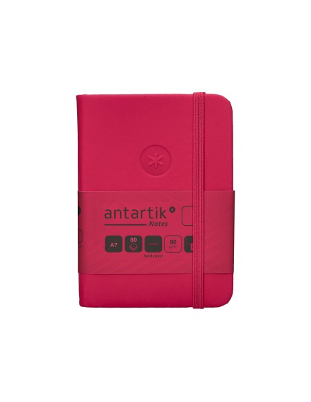 Cuaderno con gomilla antartik notes tapa dura a7 hojas lisas burdeos 80 hojas 80 gr fsc