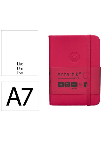 Cuaderno con gomilla antartik notes tapa dura a7 hojas lisas burdeos 80 hojas 80 gr fsc