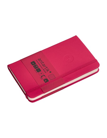 Cuaderno con gomilla antartik notes tapa dura a6 hojas cuadricula burdeos 100 hojas 80 gr fsc