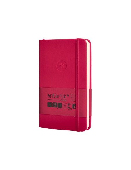 Cuaderno con gomilla antartik notes tapa dura a6 hojas cuadricula burdeos 100 hojas 80 gr fsc
