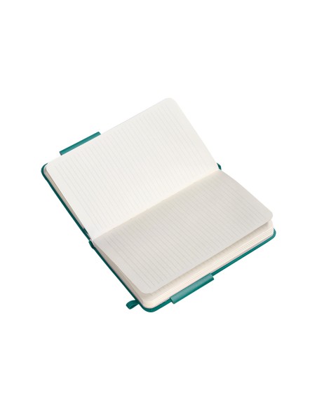 Cuaderno con gomilla antartik notes tapa dura a6 hojas rayas verde aguamarina 100 hojas 80 gr fsc