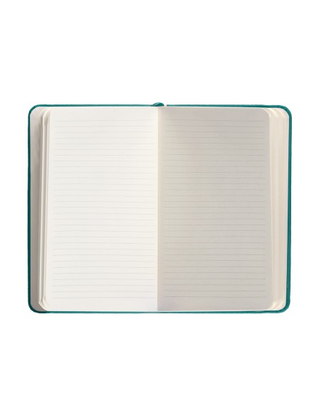 Cuaderno con gomilla antartik notes tapa dura a6 hojas rayas verde aguamarina 100 hojas 80 gr fsc