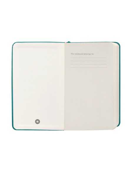 Cuaderno con gomilla antartik notes tapa dura a6 hojas lisas verde aguamarina 100 hojas 80 gr fsc