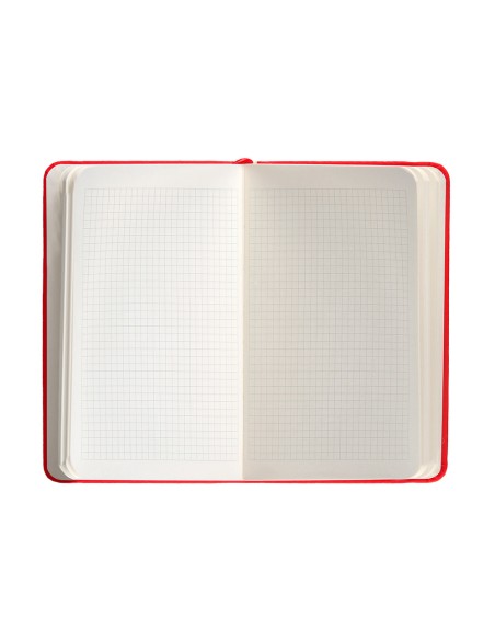 Cuaderno con gomilla antartik notes tapa dura a6 hojas cuadricula rojo 100 hojas 80 gr fsc