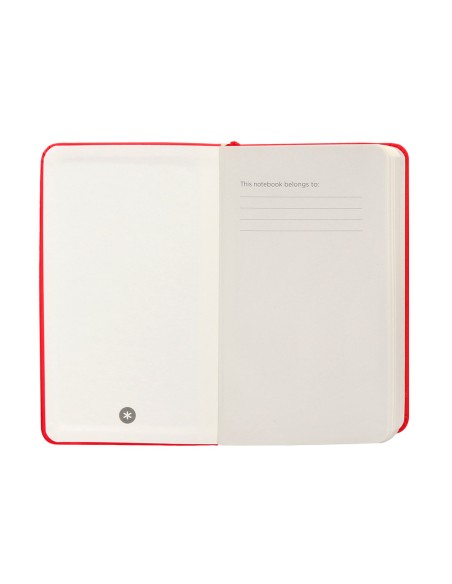 Cuaderno con gomilla antartik notes tapa dura a6 hojas cuadricula rojo 100 hojas 80 gr fsc
