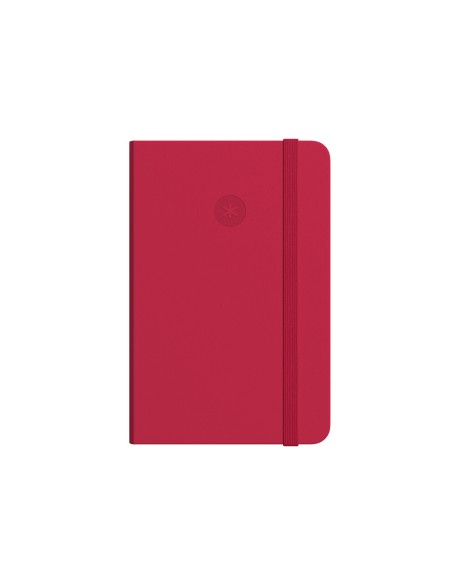 Cuaderno con gomilla antartik notes tapa dura a6 hojas rayas rojo 100 hojas 80 gr fsc
