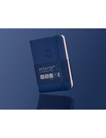 Cuaderno con gomilla antartik notes tapa dura a7 hojas lisas azul marino 80 hojas 80 gr fsc