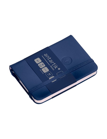 Cuaderno con gomilla antartik notes tapa dura a7 hojas lisas azul marino 80 hojas 80 gr fsc