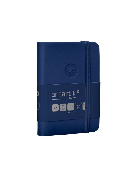 Cuaderno con gomilla antartik notes tapa dura a7 hojas lisas azul marino 80 hojas 80 gr fsc
