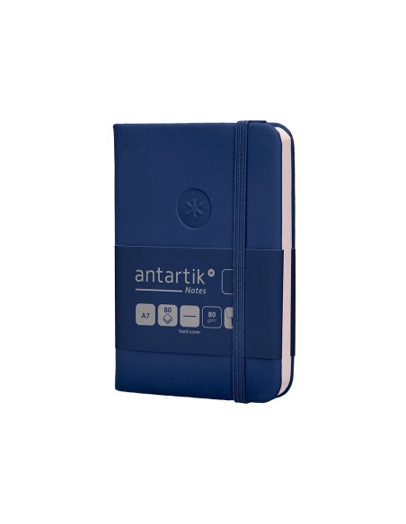 Cuaderno con gomilla antartik notes tapa dura a7 hojas lisas azul marino 80 hojas 80 gr fsc