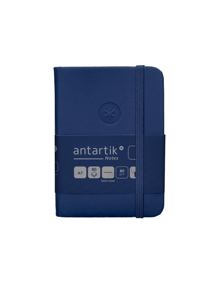 Cuaderno con gomilla antartik notes tapa dura a7 hojas lisas azul marino 80 hojas 80 gr fsc