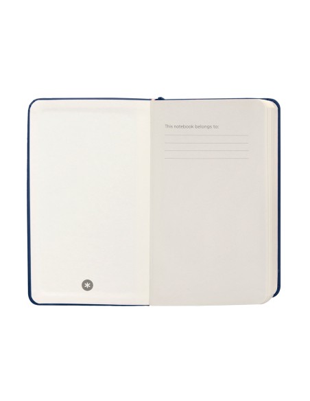 Cuaderno con gomilla antartik notes tapa dura a6 hojas cuadricula azul marino 100 hojas 80 gr fsc