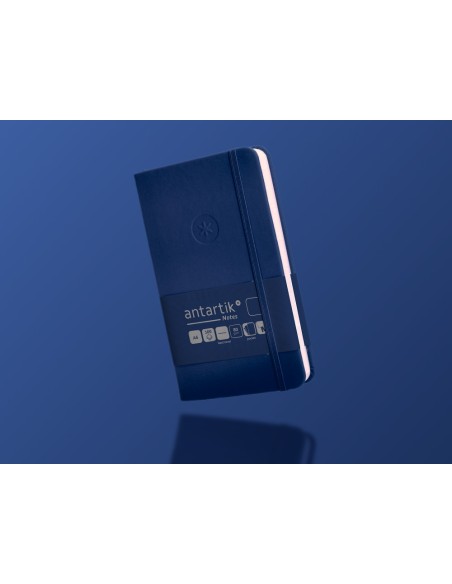 Cuaderno con gomilla antartik notes tapa dura a6 hojas lisas azul marino 100 hojas 80 gr fsc