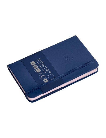 Cuaderno con gomilla antartik notes tapa dura a6 hojas lisas azul marino 100 hojas 80 gr fsc